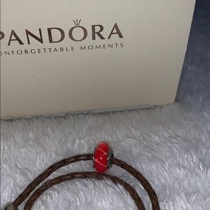 Pandora Jewelry - ✨ sale✨Pandora leather bracelet with charms Pandora Jewelry - ✨ sale✨Pandora leather bracelet with charms